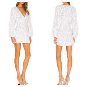 Retrofete Aubriella Sequin Mini Dress White XS NWT $585